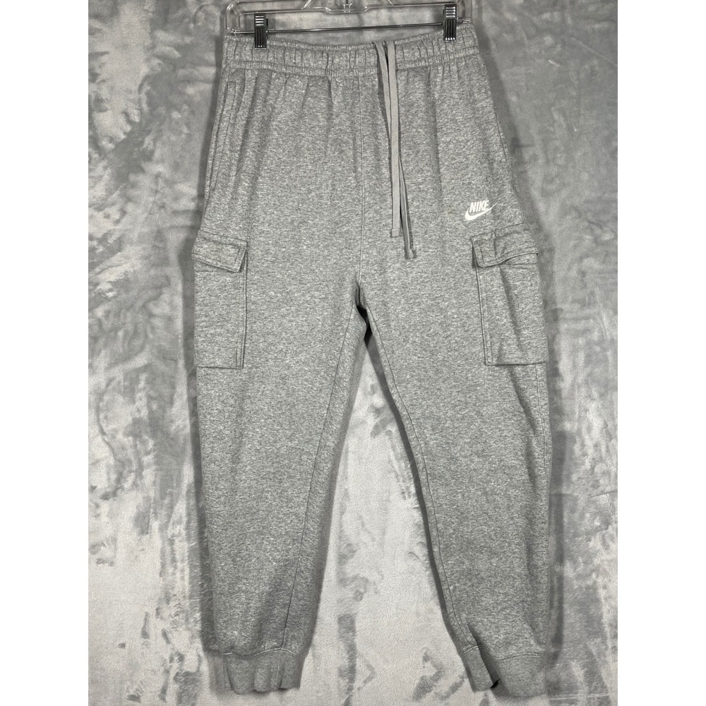 Nike Mens Club Fleece Cargo Joggers Heather Grey CD3129-063 Size M